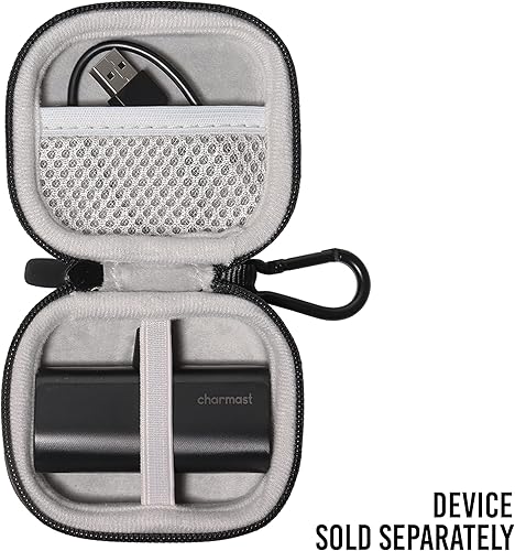 Miniatura 3 de Alltravel Funda tamaño palma para cargador portátil pequeño Charmast 5000mAh, universal para iWalk Mini, KKD, VEGER, Feob, YHO, (negro)