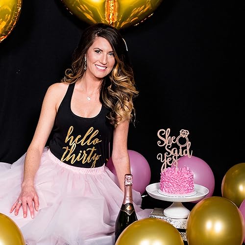 Miniatura 6 de 1 pieza de decoración de pastel de compromiso con purpurina ensamblada para celebrar bodas, compromisos, despedidas de soltera, temática de