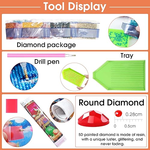 Miniatura 5 de Wergund - Kits de pintura de diamantes para atrapasueños de lobo, kits de pintura de diamantes para adultos y niños, bordado de diamantes de