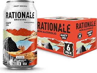 RationAle Non-Alcoholic Hazy IPA Craft Beer - 6 Pack 12oz Cans | Award-Winning Craft Na Hazy IPA, Full-Bodied Juicy Flavor, Crisp Finish, Low Calorie, Zero-Alcohol Beer