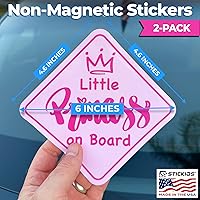 Vista 8 de Stickios Calcomanías de Little Princess on Board (no magnéticas) – Señales extraíbles y seguras para la pintura para automóviles y ventanas