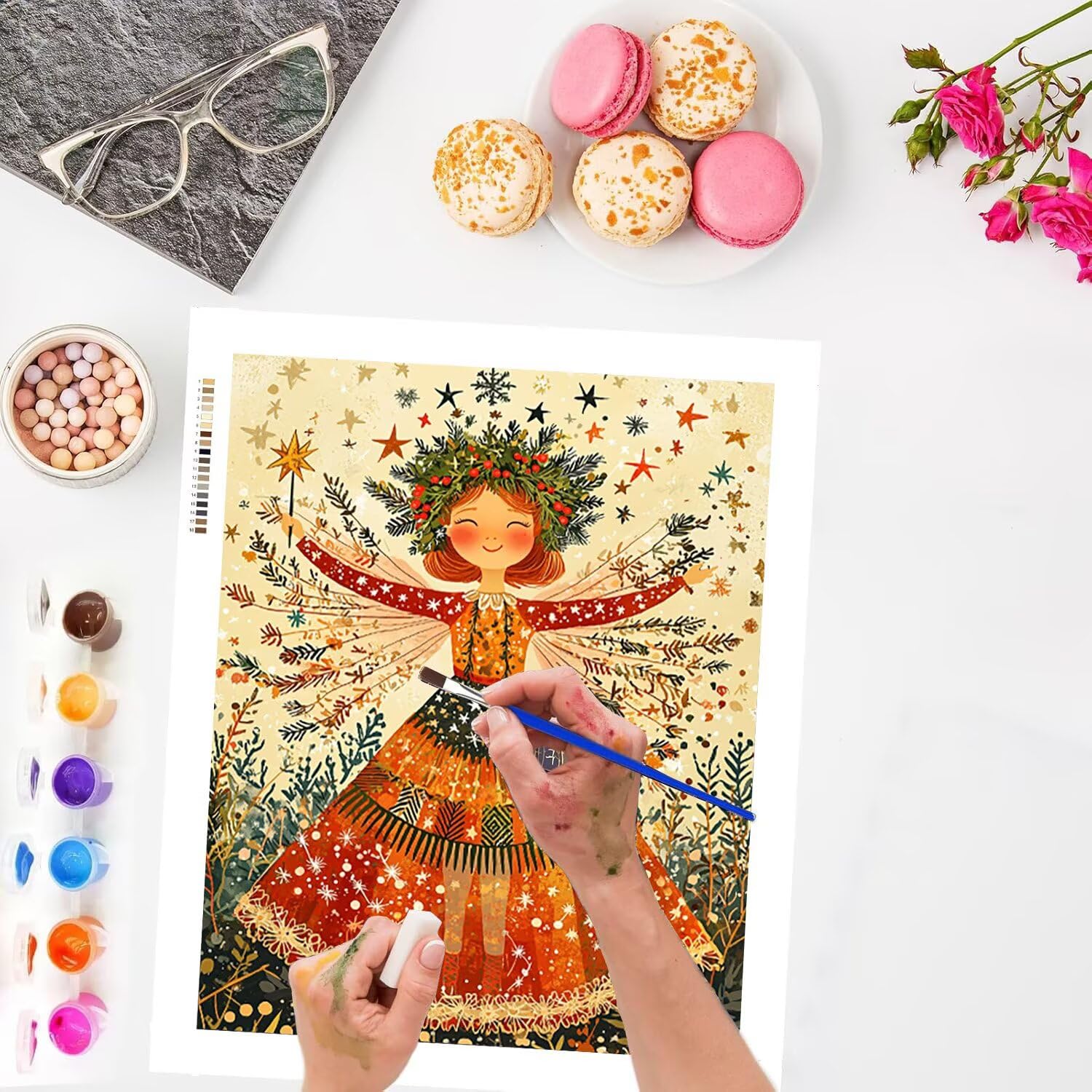 WEISHIWE Dipingere con i Numeri Adulti Fata elfica, 80x100cm s-514 | Pittura a Olio Kit, fai da te Quadri da Dipingere Numerat, Adulti Bambini Hobby Creativi,Pittura Adulti Decora la Casa Regalo