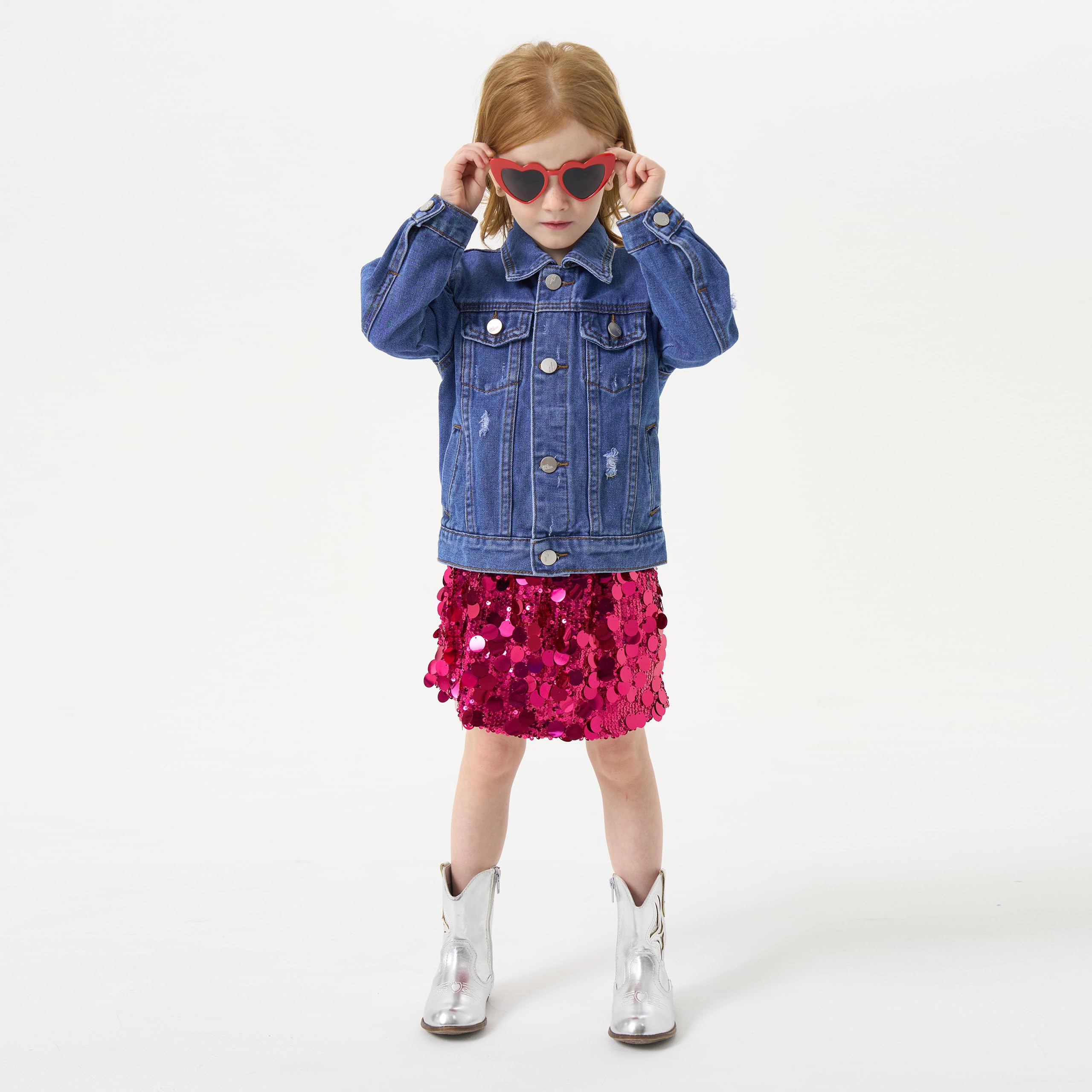 Miipat Chaqueta Vaquera Niñas Pequeñas de Manga Larga con Botones Chaquetas de Mezclilla para Niña Bebé Chaqueta de Vaquera Casual para Niña Pequeña