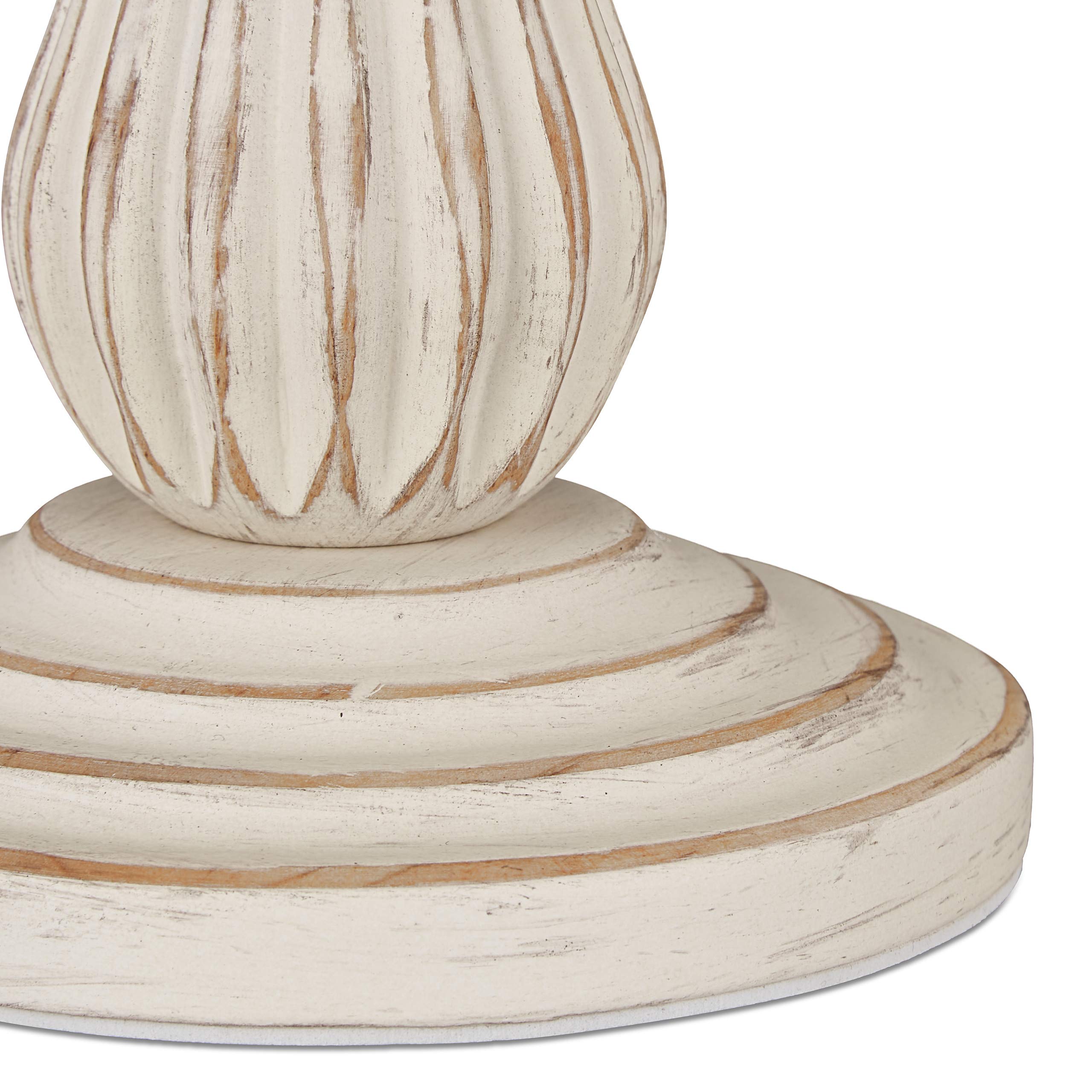 Relaxdays Lampada da Tavolo in Stile Rustico, Attacco E14, in Legno e Stoffa, Soggiorno e Camera, HxD: 47x27 cm, Bianca