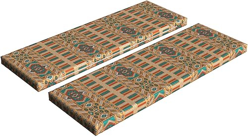 Ambesonne Tribal Bench Cushion Set of 2, Secret Tribe Pattern in Bohemian Style, Standard Size Foam Pad and Decorative Cover, 45" x 15" x 2",