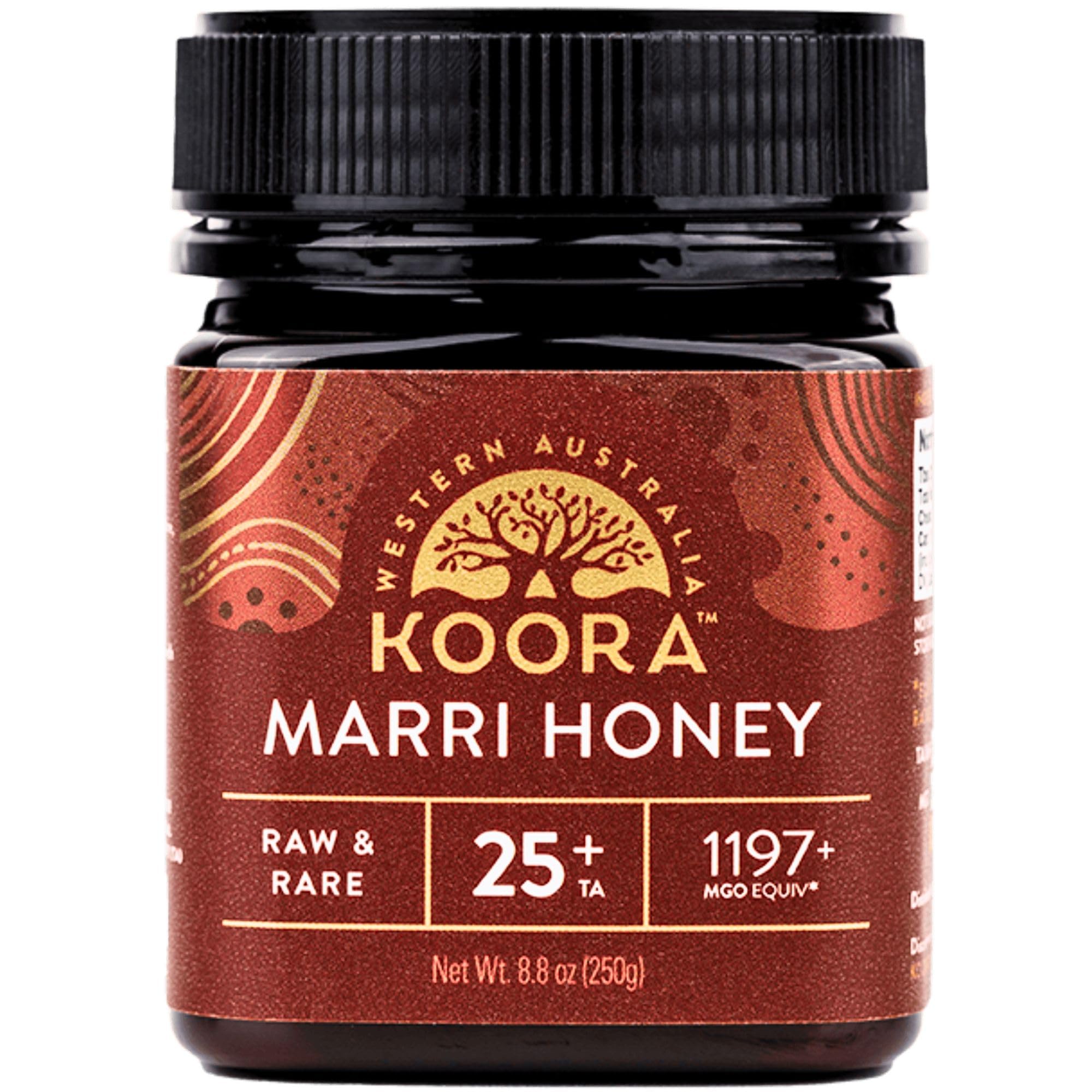 KOORA Marri Honey TA 25+ (MGO 1197+ Manuka Honey Rating Equiv.) Low GI, High Bioactivity for Daily Health & Immune Support, Raw from the Ancient Forests of Western Australia, 8.8 oz
