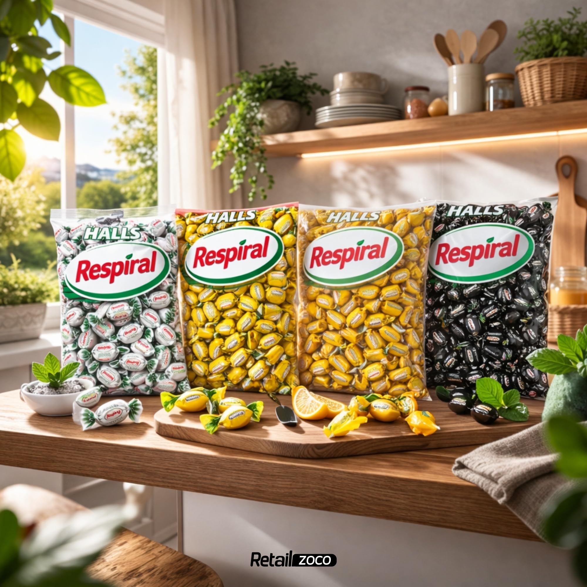 Respiral Caramelos Limón y Mentol 1 kg 316 unidades Sin Gluten