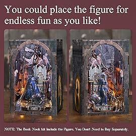 MiniCity Book Nook Kit - DIY Miniature House Kit for Adults, Teens and Beginners, Dollhouse Booknook Library Tiny House Bookshelf Decor, Gifts for Family, Friends (Throne of Bones)