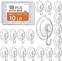 Scaups 18 Pack Suction Cup Hooks 10LB Heavy Duty Reusable for Windows Bathrooms Kitchens Tiles Glass