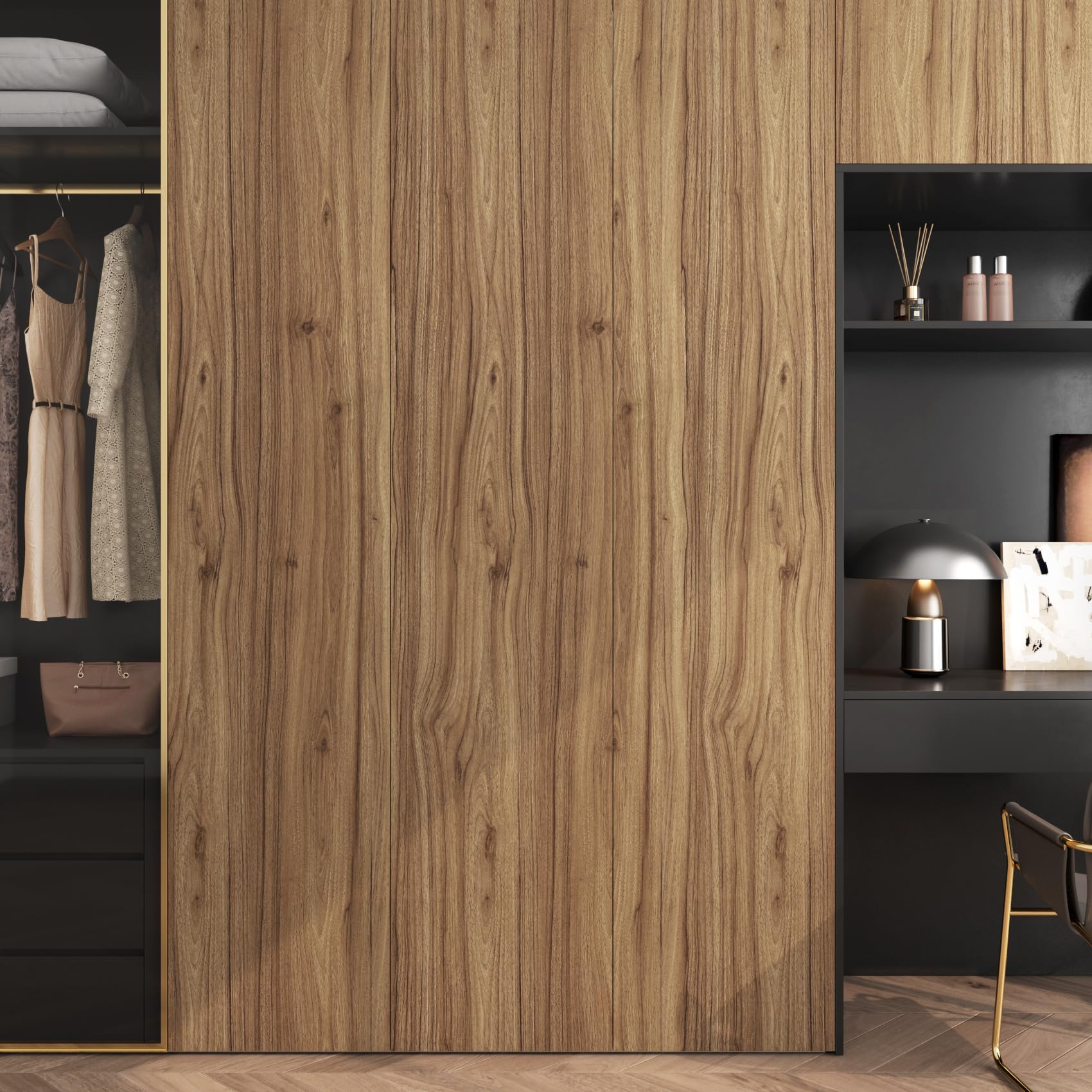 ReWallpaper Papel Autoadhesivo Pared Efecto Madera 60CMx5M Grueso Vinilo Adhesivo Cocina Encimera Vintage Armario Marrón Claro Papel Pintado Madera Roble para Pared Dormitorio Salon
