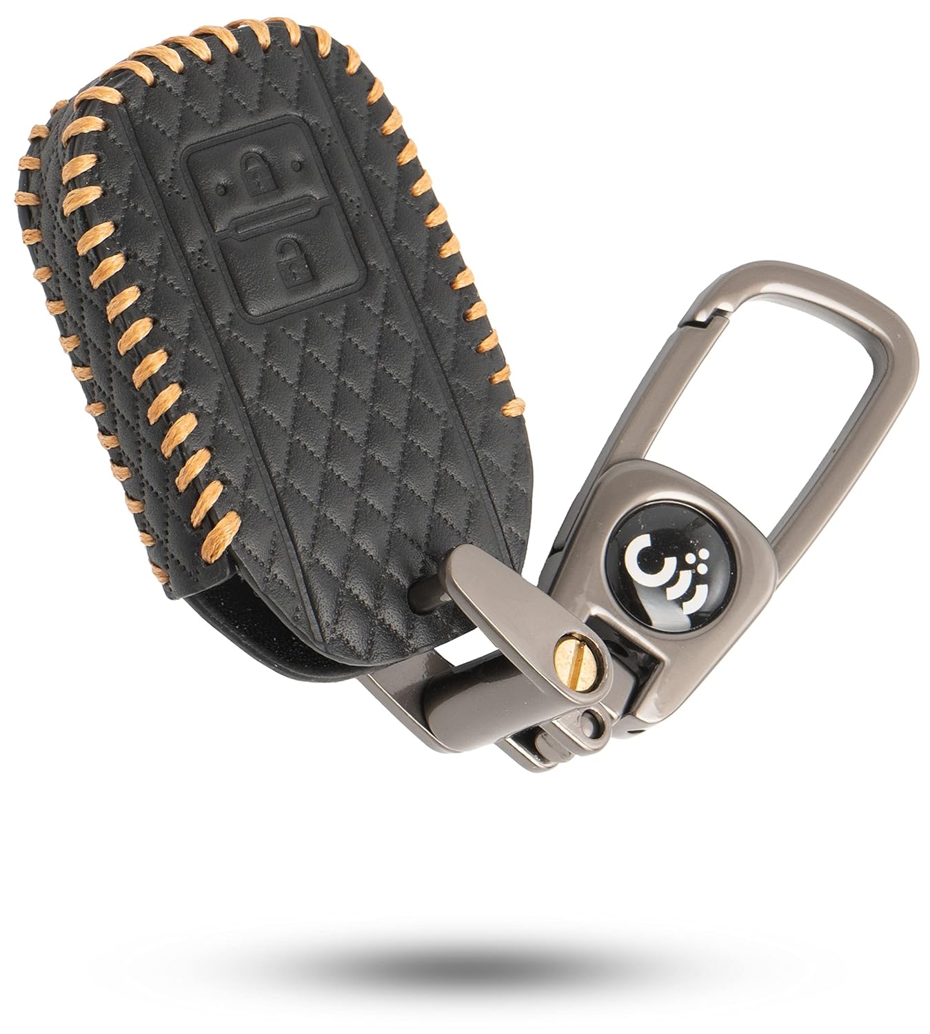 SHOPOFLUX Leather Key Cover Compatible with Baleno, Grand Vitara, XL6, Swift, Brezza, Celerio, eVitara, Ertiga, Dzire, Fronx, Urban Cruiser, Glanza, Hyryder,Victoris (Black)