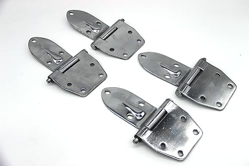 Bisagras de puerta (4) compatibles con Toyota Land Cruiser FJ40 BJ40 Front Chromed Steel 1969 1970 1971 1972 1973 1974 1975 1976 1977 1978 1979 1980