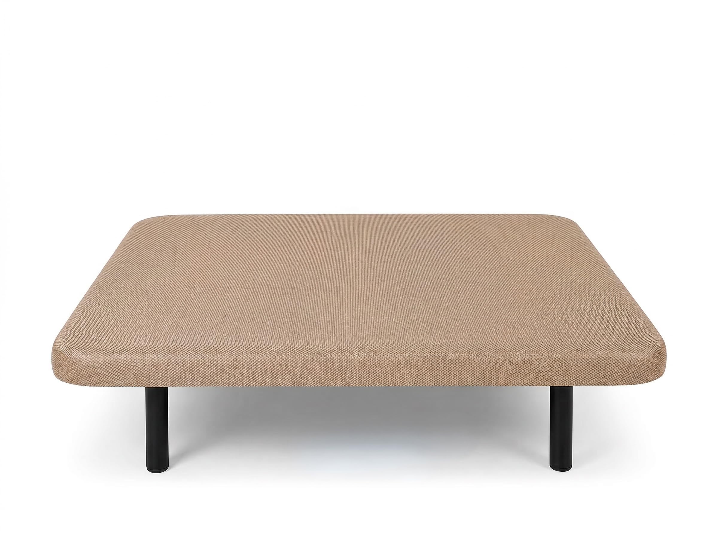 Base tapizada 200 x 200 cm (Dúo) Beige - Patas 30 cm - Tejido 3D Antideslizante - Estructura Resistente - 100% Transpirable - Compatible con Cualquier colchón
