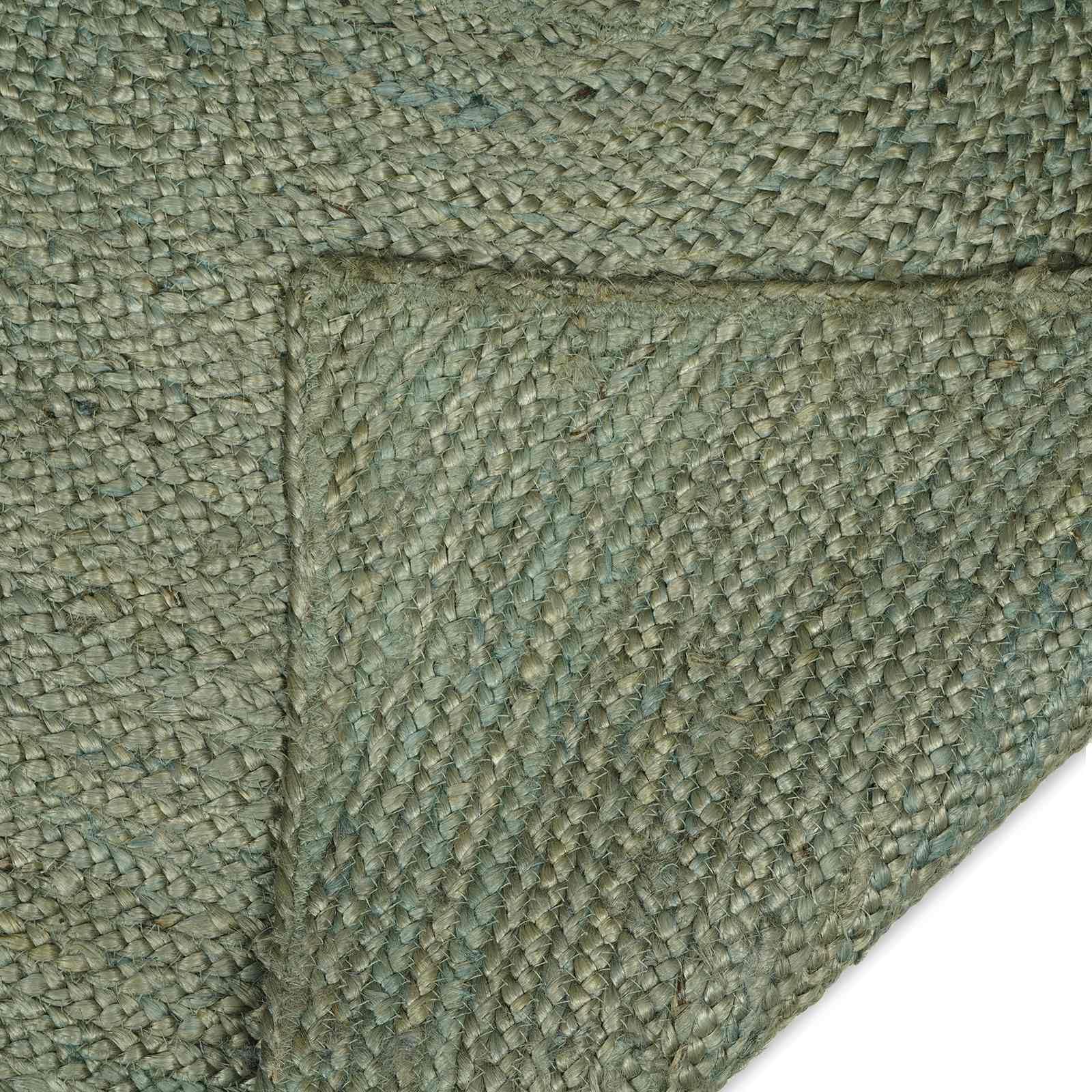 Makastle Tapis Carré Vert Olive 160 x 160 cm en Jute Fait Main pour Intérieur