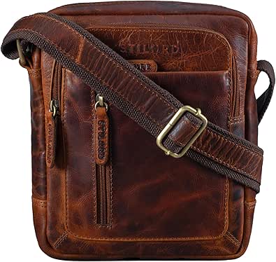 STILORD 'Yael' Bolso De Cuero Pequeño Señoras Embrague Vintage Cuero Real Bolso De Mujeres Retro Bolso De Mujeres Elegante, Color:kara - Cognac