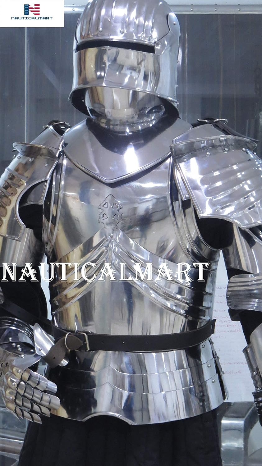 Nautical-Mart Gothic Knight Suit of Armor Breastplate with Helmet Medieval Armour