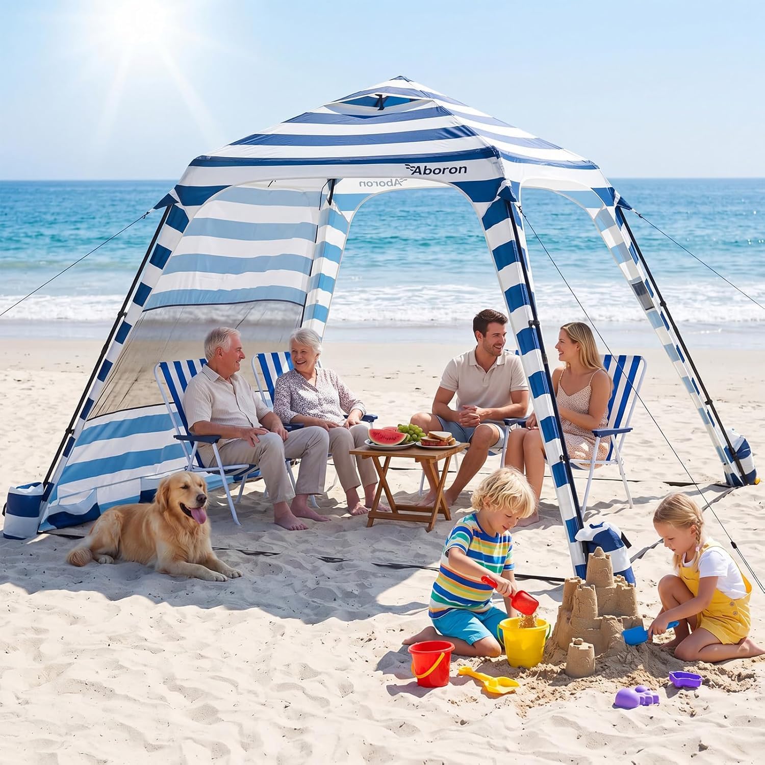MOPHOTO 10x10 FT Beach Cabana, 100 sq ft Beach Canopy