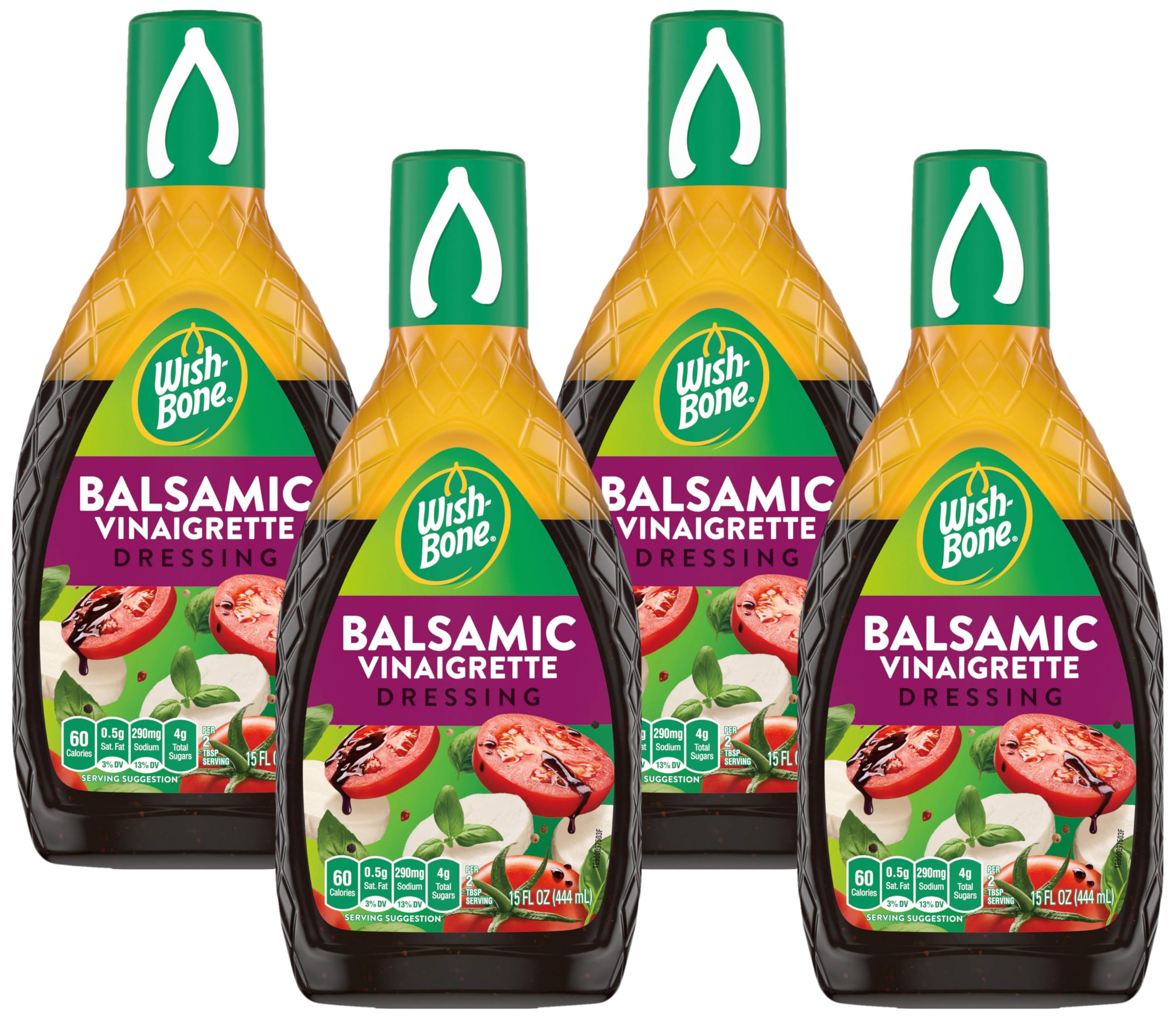 Wish-Bone Balsamic Vinaigrette Dressing, 15 FL OZ (Pack of 4)