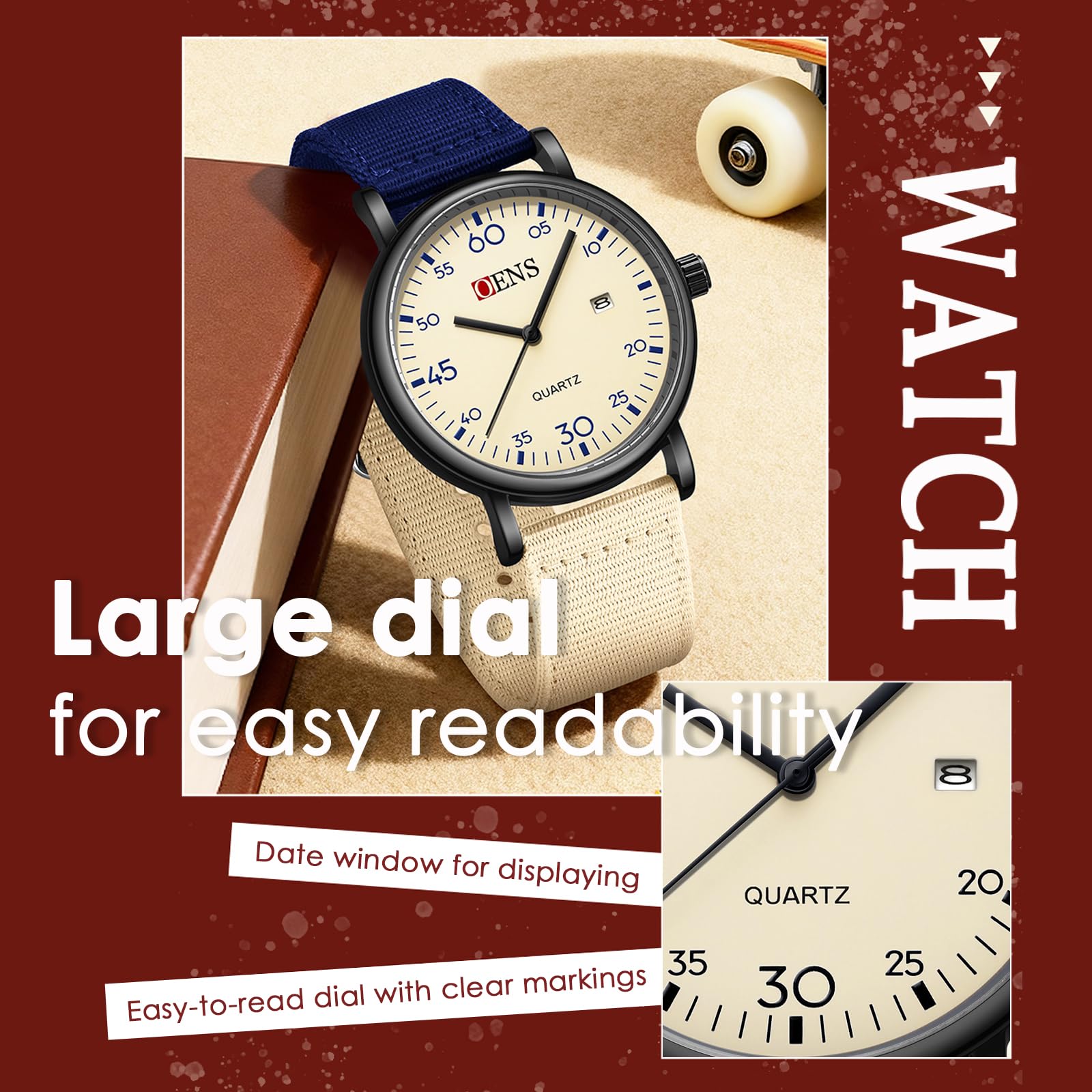 findtime Orologio da polso militare da uomo, orologio da uomo Field Watch Tactical Watches for Men Orologio da polso da uomo