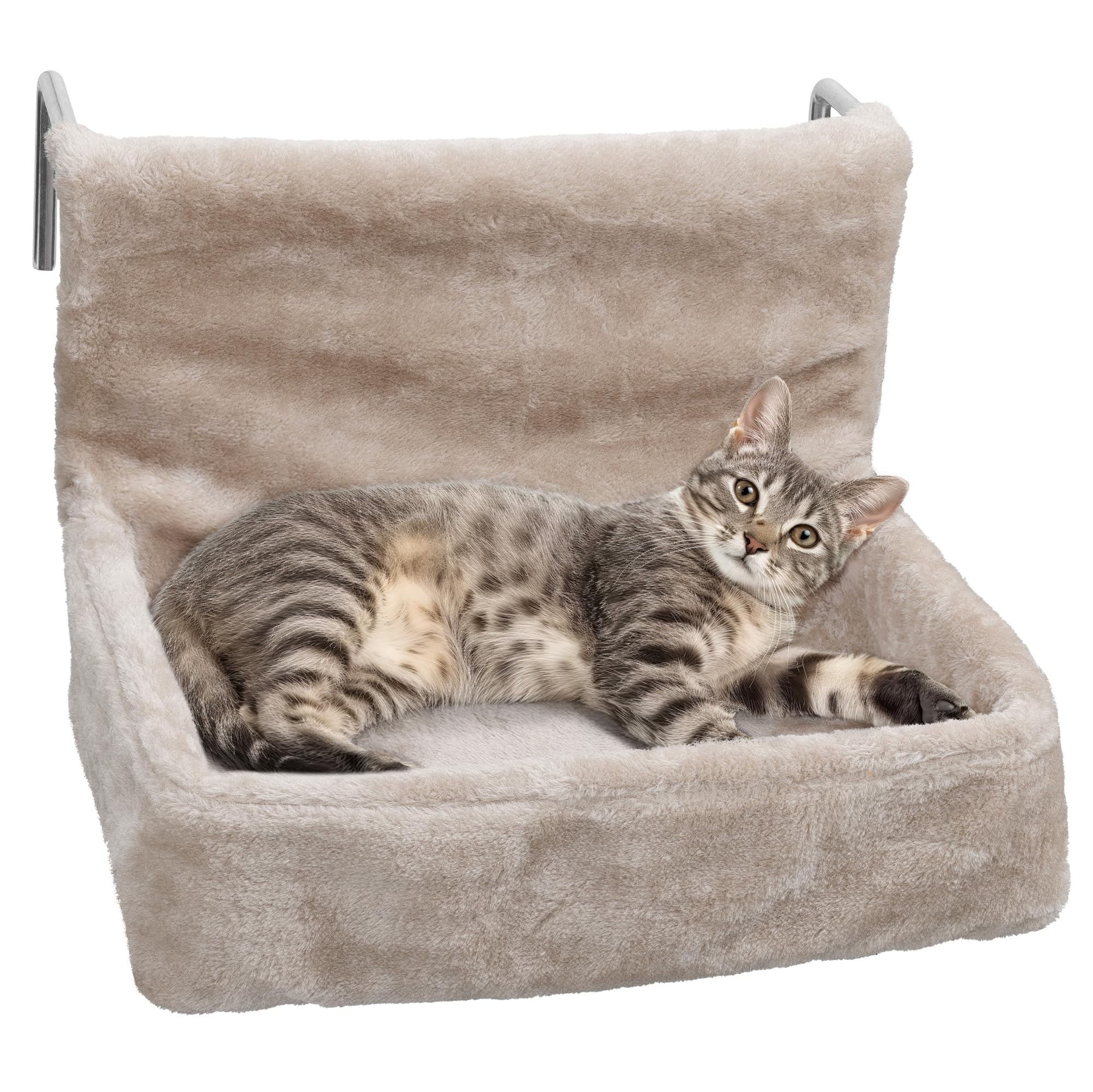 Navaris Radiator Cat Bed - Adjustable Over Radiator Hammock for Indoor Cats - Holds up to 15kg, Good for 2 Large Cats - Durable & Washable Hanging Beds - Beige