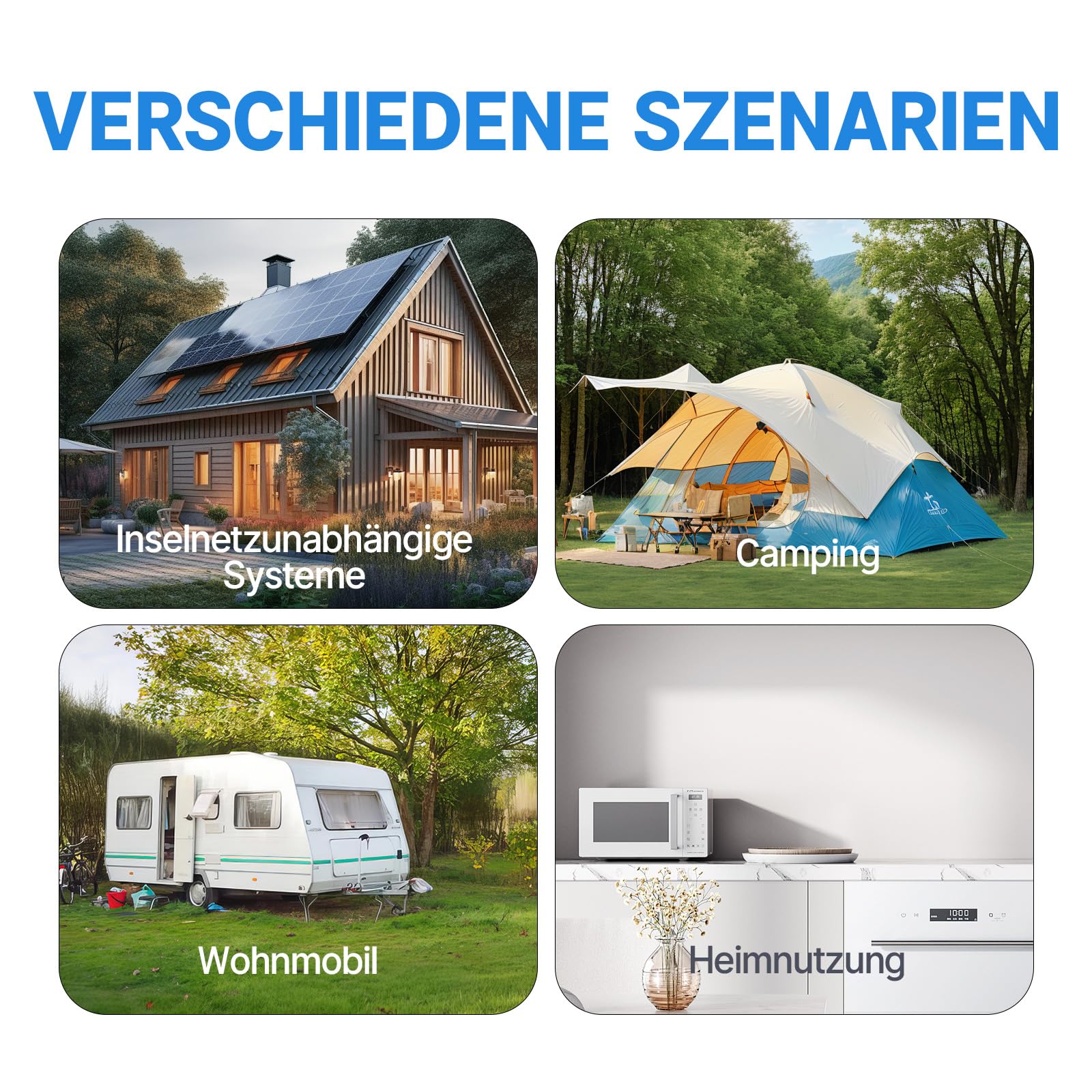 Redodo Reiner Sinus-Wechselrichter 2000W 2V DC zu 230V AC Konverter für Womo, Camping, Solarstrom-Wechselrichter mit 2*AC Ausgängen, Überwachungsbildschirm mit Echtzeit-Statusanzeige