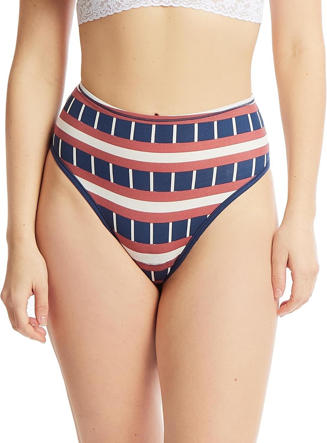 hanky panky - PlayStretch High Rise Thongs for Women | Stretch Cotton Underwear, Everyday Lingerie | Size (XS-XL) | 3 pack - Image 5