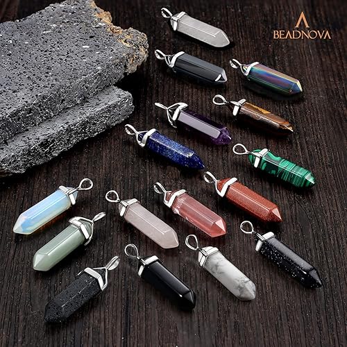 Miniatura 5 de BEADNOVA Collares de cristal para mujeres, collar con colgante de cristal y piedras preciosas para curación de energía espiritual, colgante