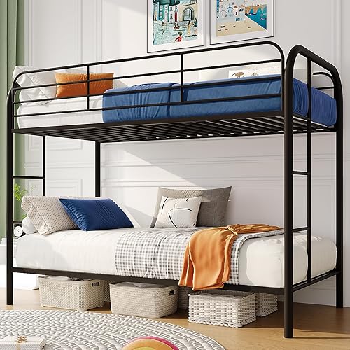 Metal Bunk Bed Twin Over Twin Size,Modern Style Twin Size