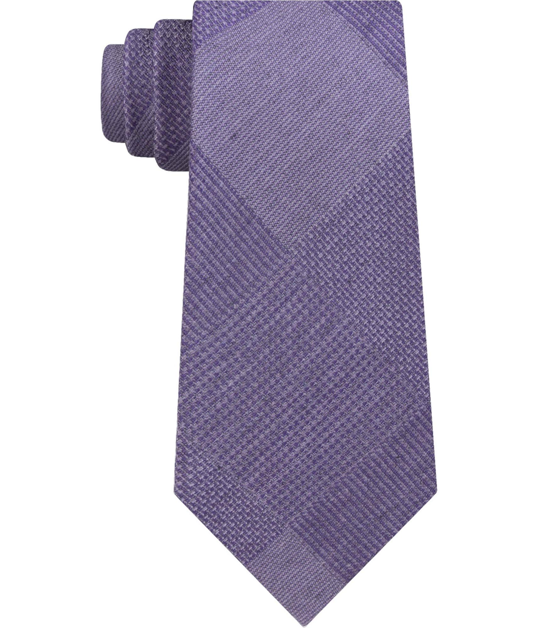 Kenneth Cole Mens Updated Glen Self-tied Necktie, Purple, One Size