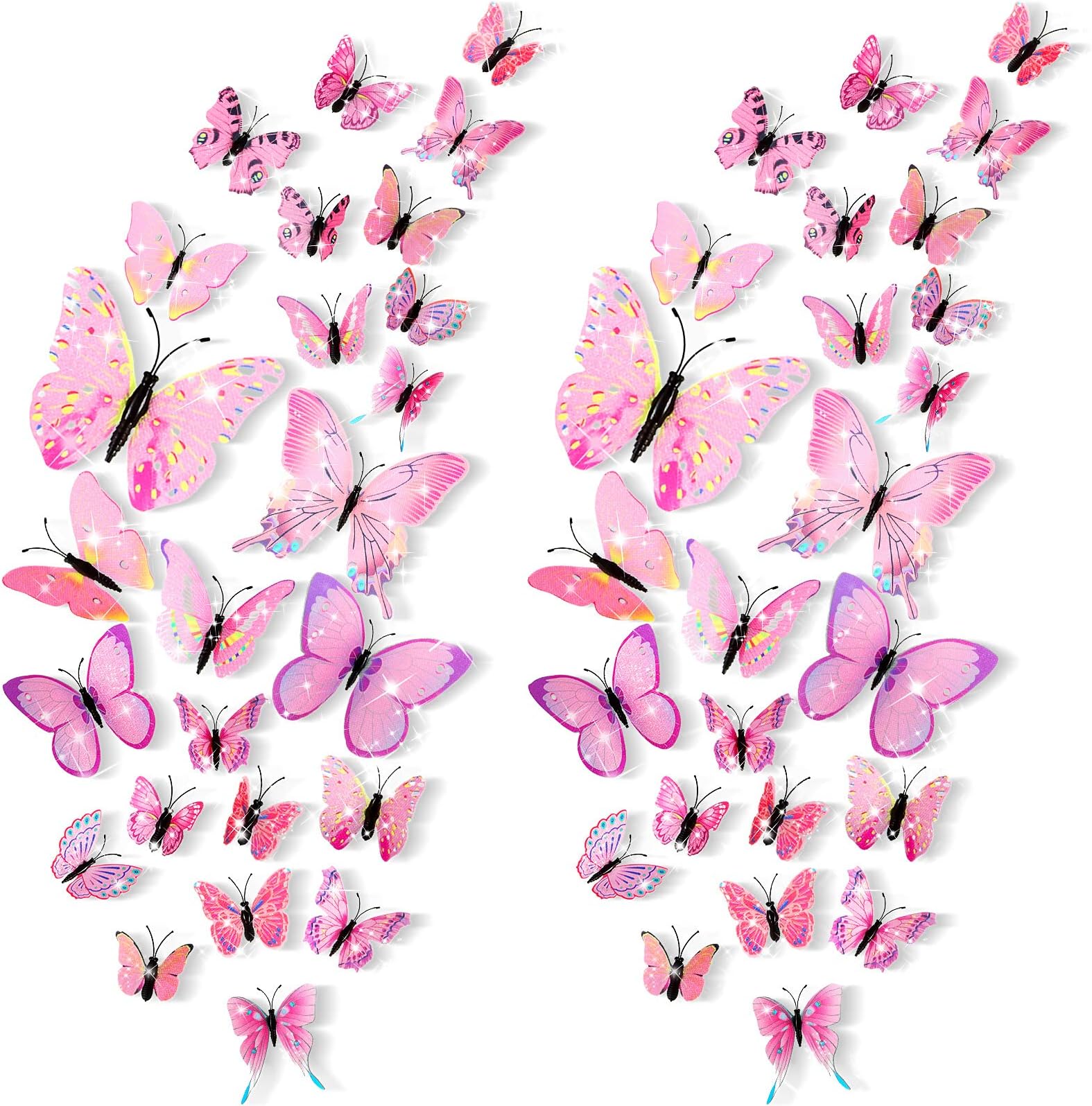 36PCS Butterfly Wall Decals 3D Butterflies Wall Stickers