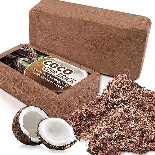 Miniatura 7 de Ladrillo de coco para plantas, 8 paquetes de fibra de coco comprimida 100% natural orgánica con bajo equilibrio de EC y PH, fibra de coco de alta