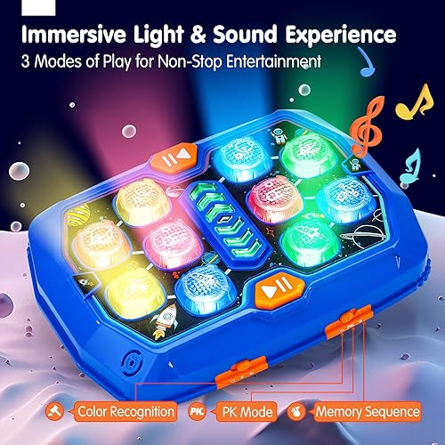 Miniatura 3 de hahaland Juguetes para edades de 5 a 7 años  Juego interactivo Whack A con sonido y tallo de luz, juguete Montessori para educación temprana para