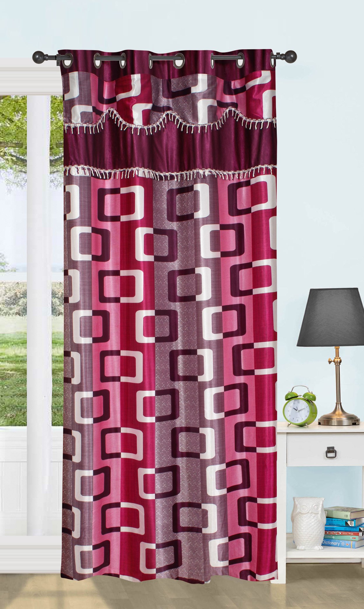 K 2 6 Creations-1 Piece Polyester Box lace Bedroom Curtain for Door (4 x 7 Feet Wine) (B0CGHKQQQ7) Amazon Price History, Amazon Price Tracker