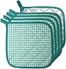5 PCS Pot Holders for Kitchen, Cotton Potholers with Great Heat Resistance, Hot Pads, Trivets for Cooking and Baking Green