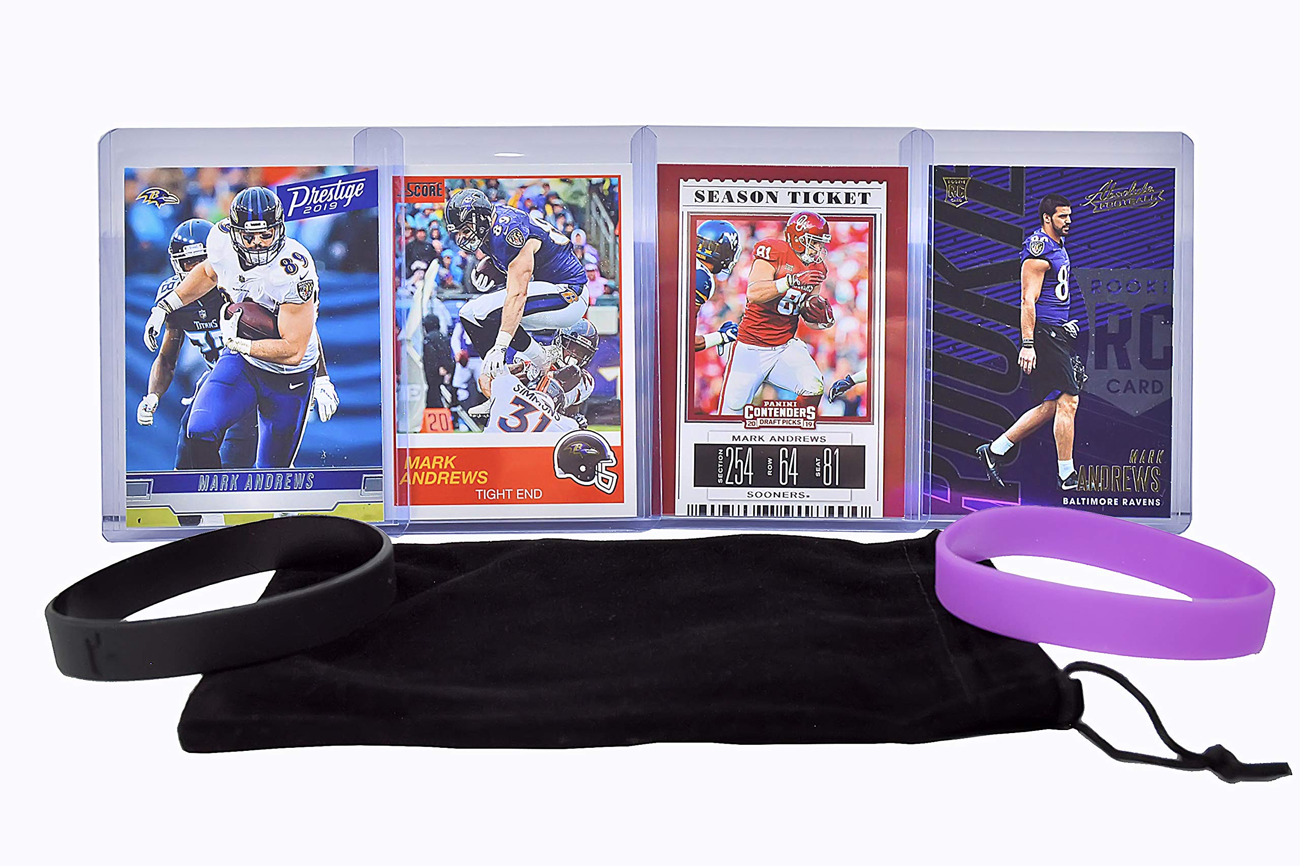 Mark Andrews Football Cards (4) Assorted Bundle - Baltimore Ravens Trading Card Gift Set