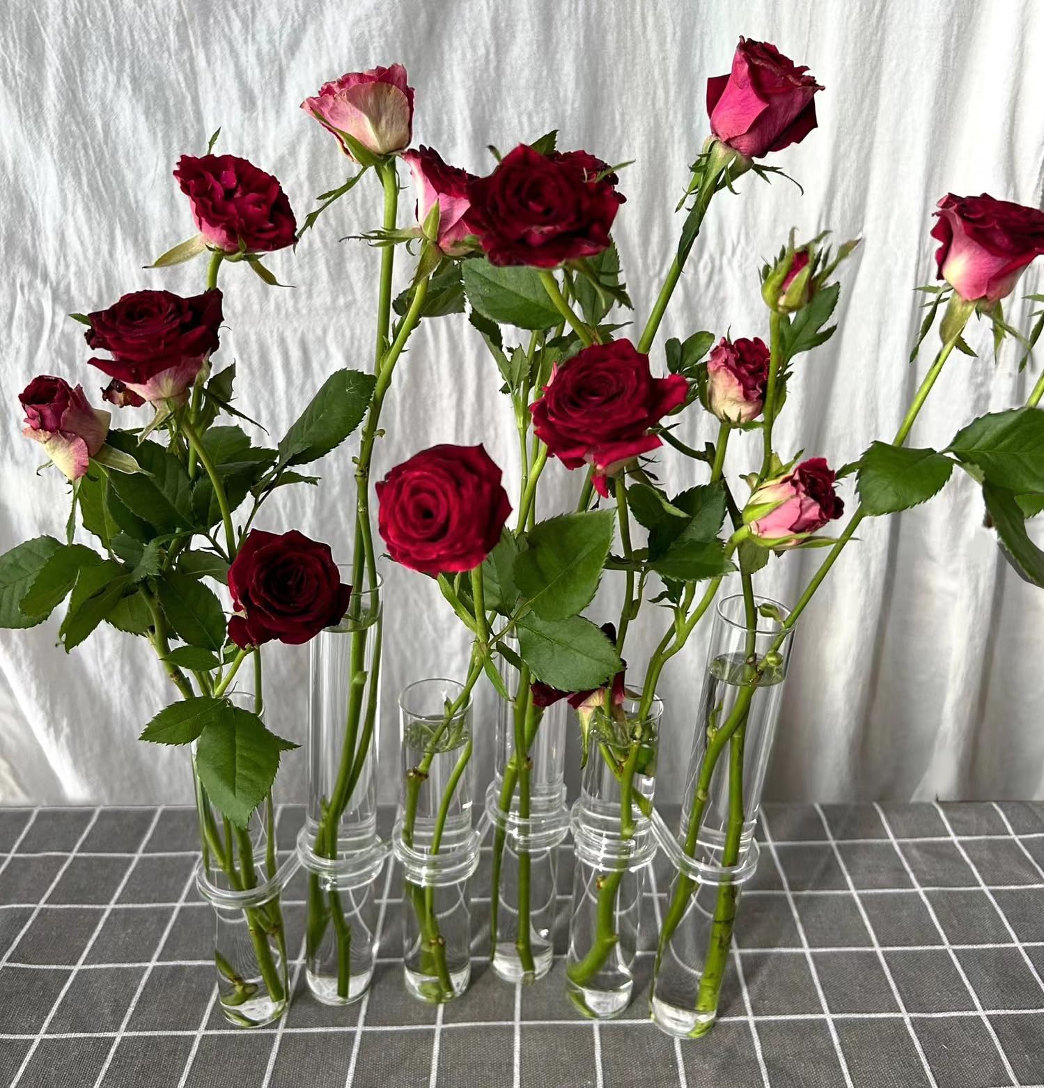 Lot De 8 Tubes à Essai En Verre Transparent Pour Vase à Fleurs à
