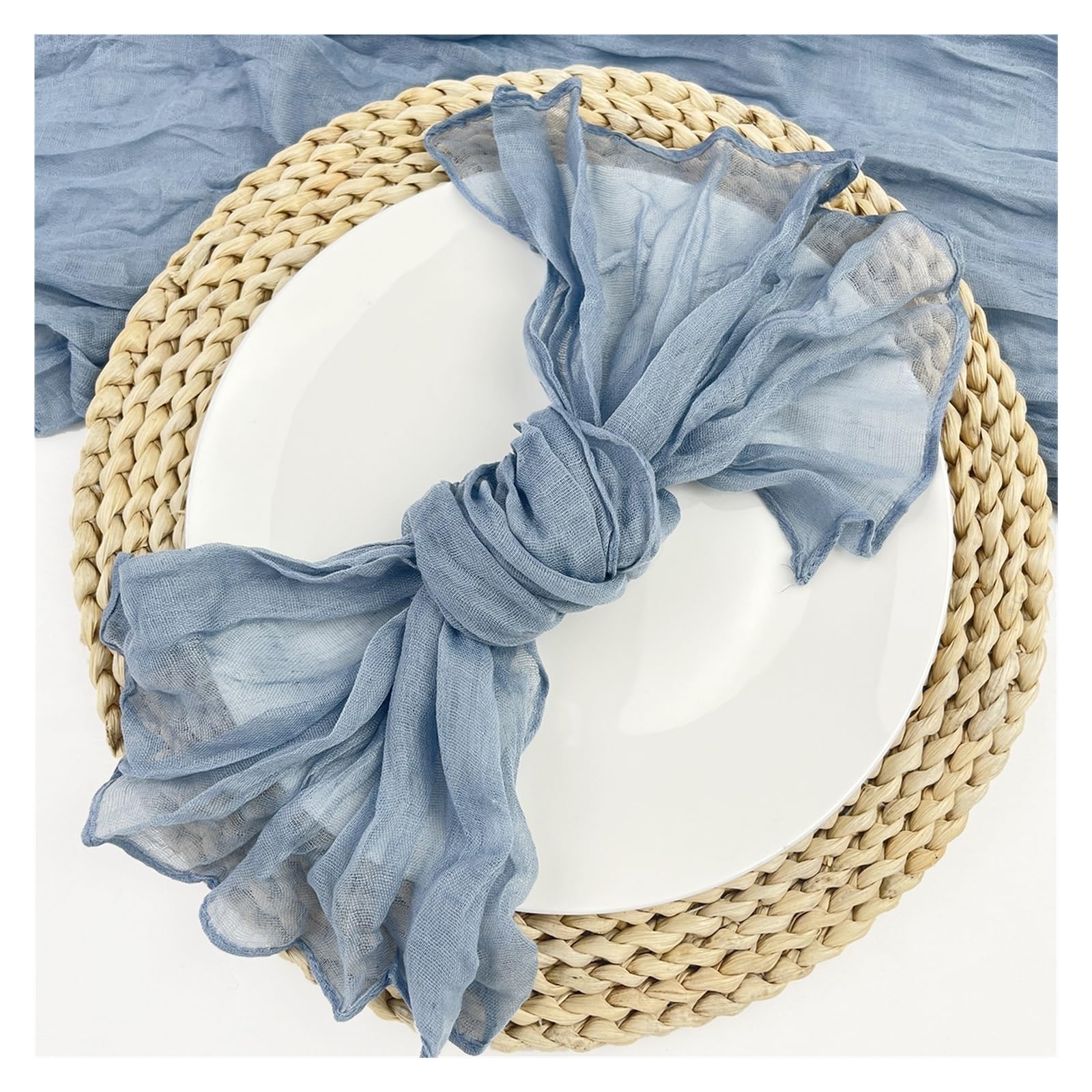 Cotton Cloth Napkins Gauze, 4 Pcs Multicolor Cheesecloth Napkins(4pcs Blue)