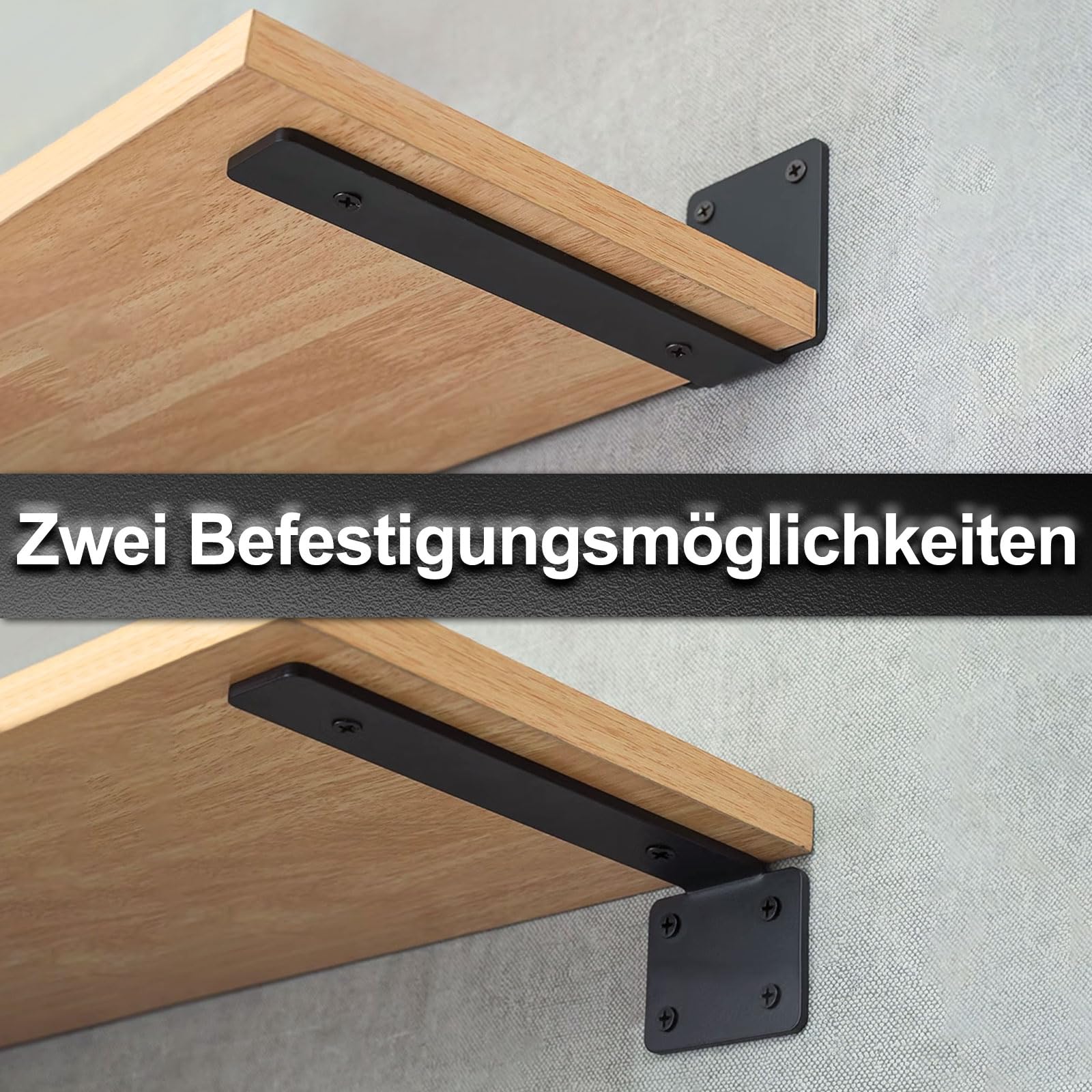 Gemsaya 6 stuks plankhouders, 30 cm metalen plankdragers, 0,5 cm dik, wandhouder, zwarte plankdrager, zware belastingshoek, robuuste plankhouder voor wandplanken, 75 kg draagkracht