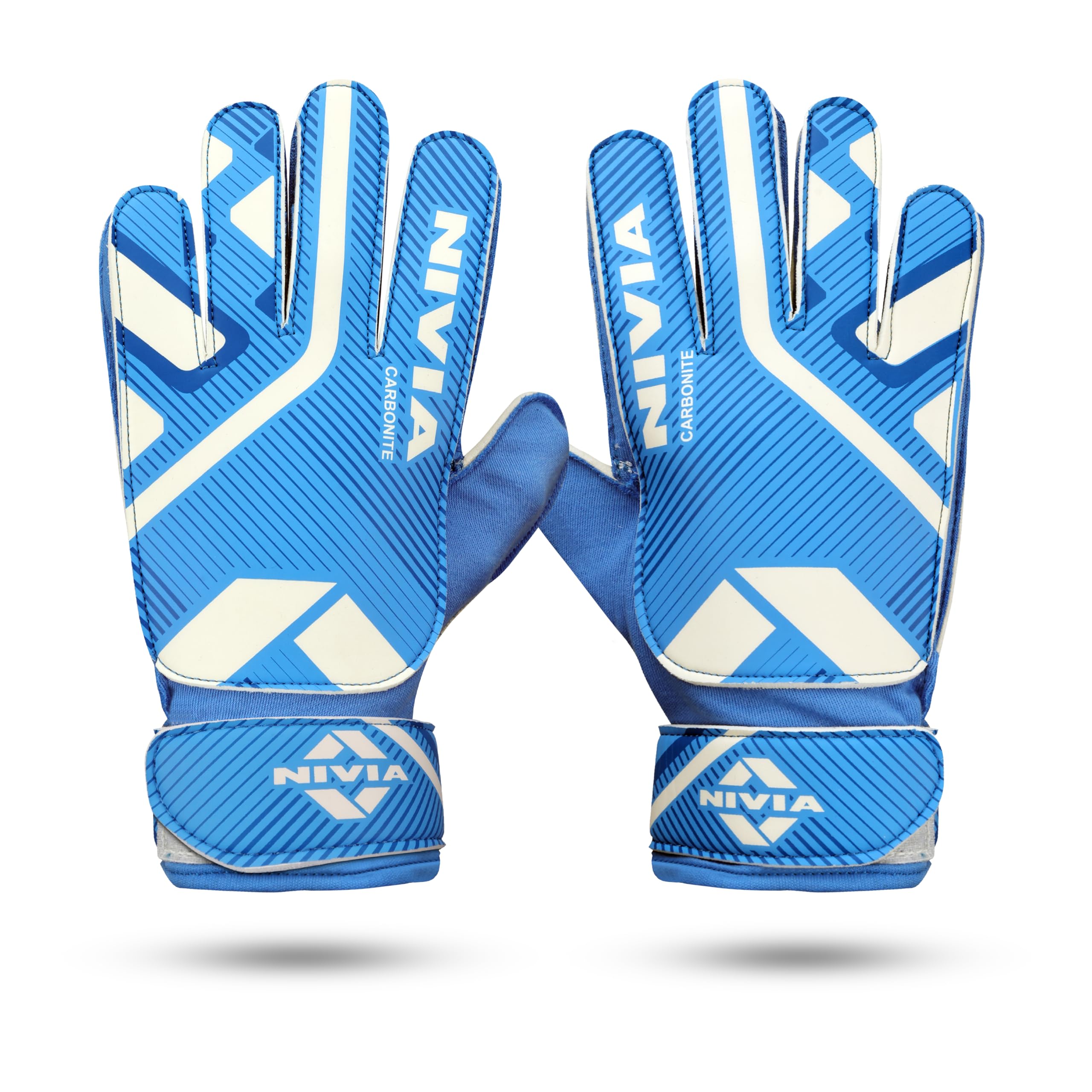 Nivia Web Football Goal Keeper Gloves, Blue/Yellow, Large , 897