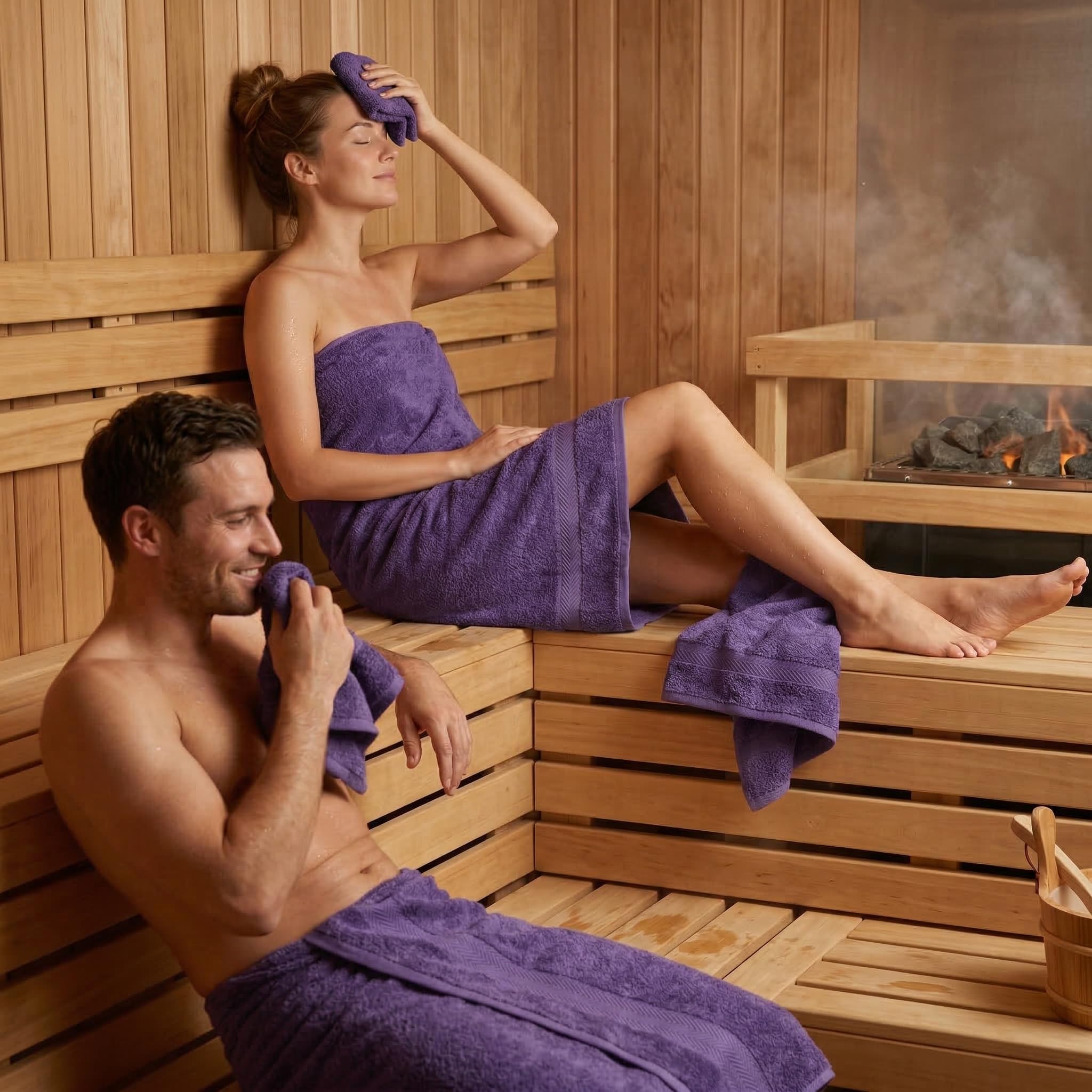 Betz Set de 10 Serviettes Premium 100% Coton 2 draps de Douche 4 de Toilette 2 d'invités 2 Gants Couleur Violet