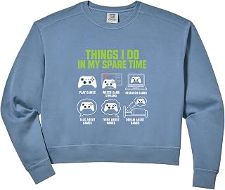 Women's Things I Do in My Spare Time Video Gamer Comfort Colors Crop Sweatshirt
