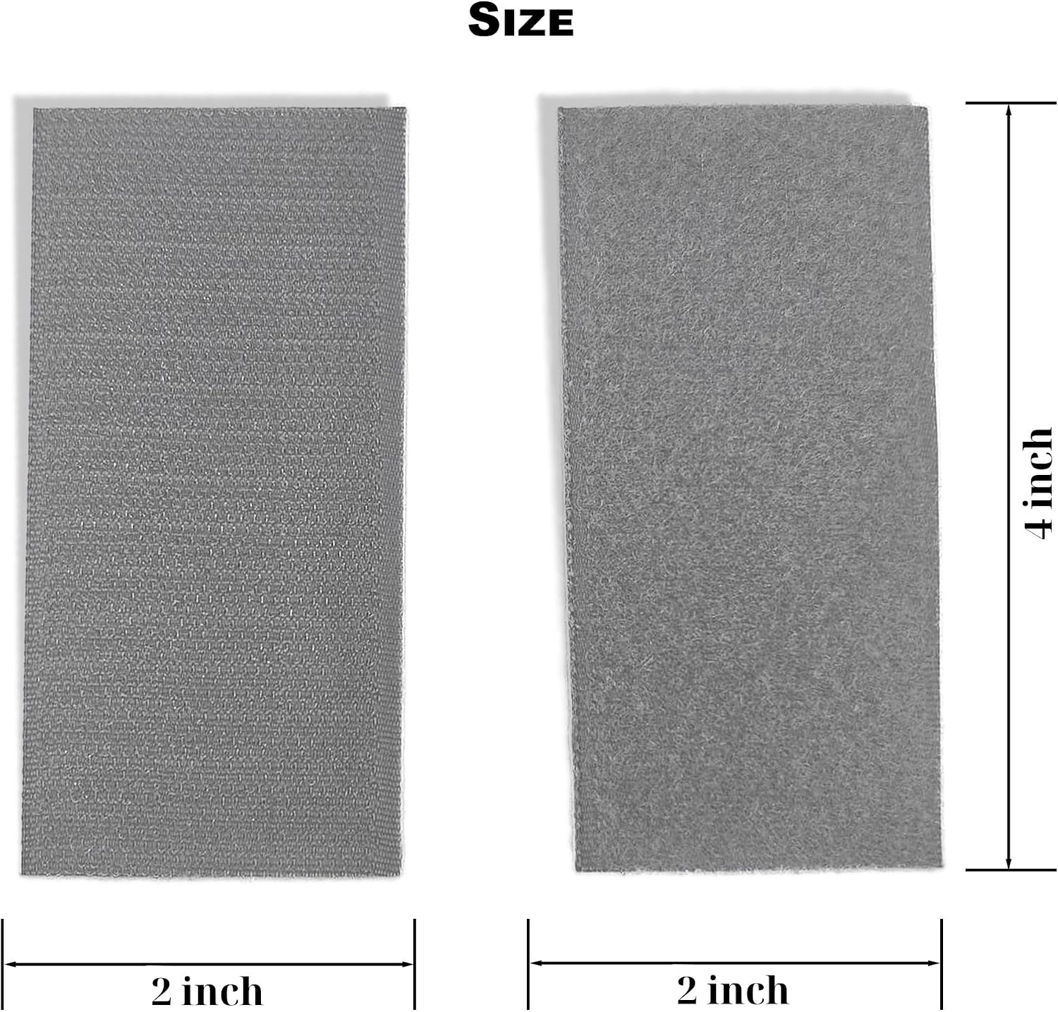 Grey Adhesive Hook and Loop Strips 2'' x 4'' Set of 15 Pair Heavy Duty Fastener Sticky Back Straps Ideal for Attach Objects to The Wall Fixing Carpet Painting DIY Craft Home Office School image 2