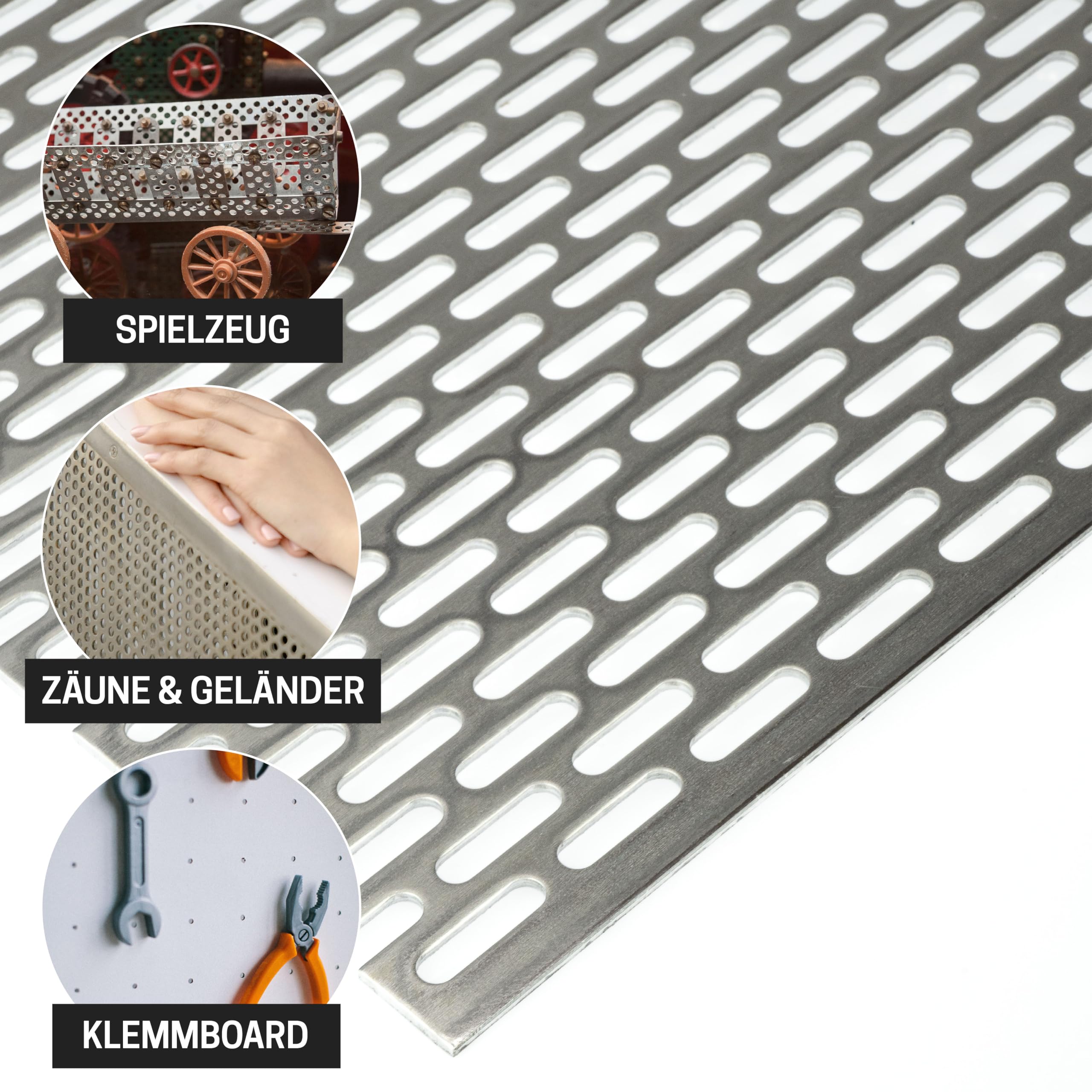 Aluminium Lochblech LV5x20 2mm dick (500 mm, 450 mm)
