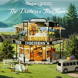 CUTEBEE Dollhouse Miniature with Furniture, DIY Wooden Dollhouse Kit Plus Dust Proof, Creative Room Idea (The Duchess\'s Tea Room)