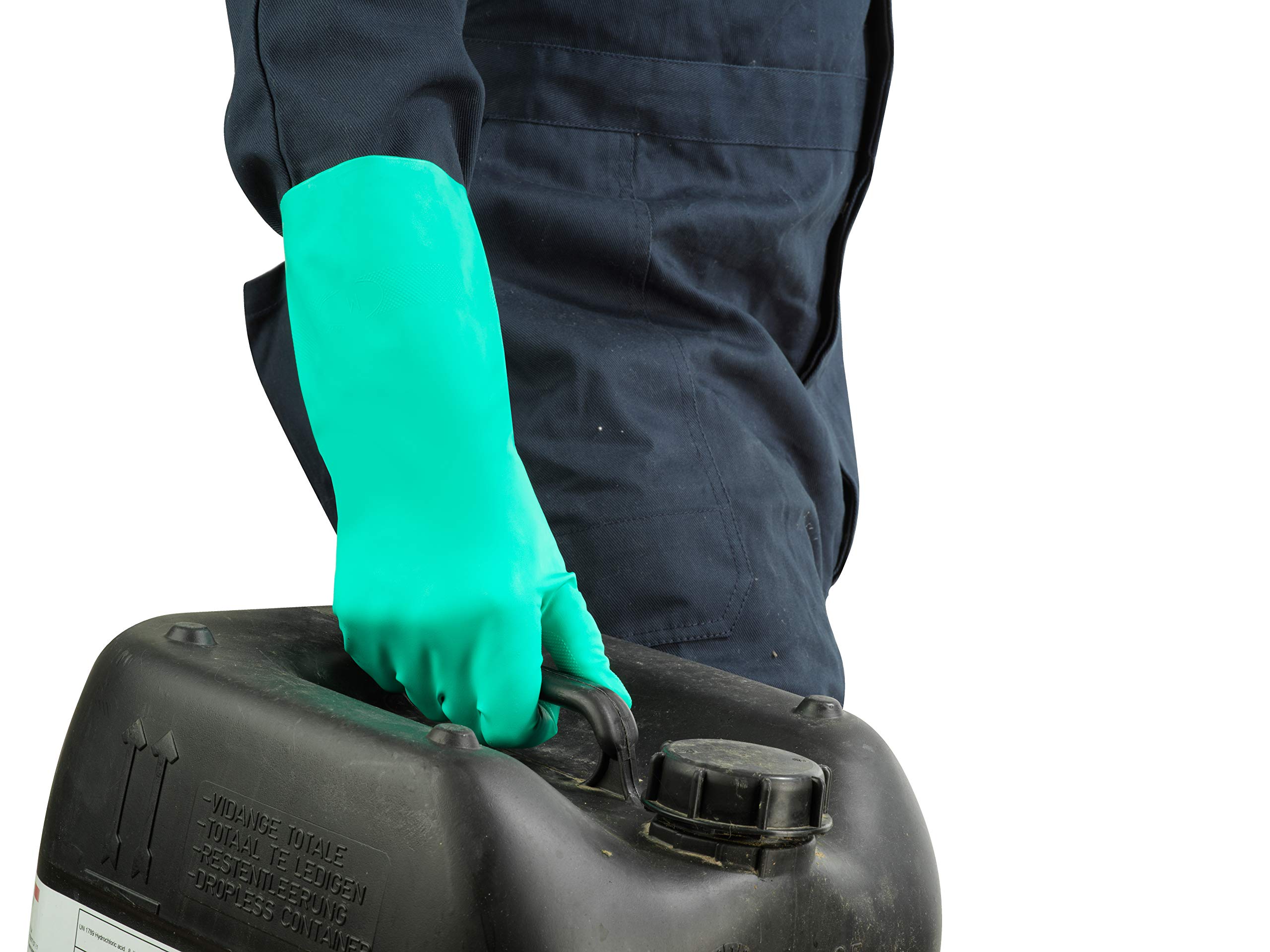 Ansell AlphaTec 37-136 Gants de Travail Multi-Usage, Résistance Chimique et Impérméable, Gant de Protection Nitrile Fin, Souple et Réutilisable, Homme Femme, Vert, Taille S (12 Paires)