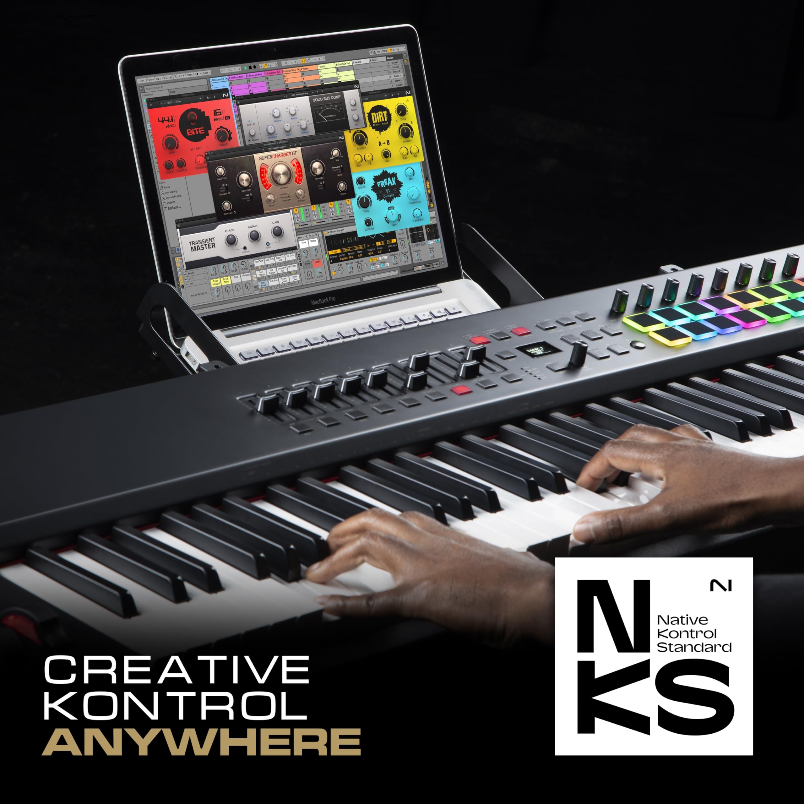 M-AUDIO Hammer 88 Pro 88 Key USB MIDI Keyboard Piano Controller with Weighted Hammer Action Keys, Beat Pads, and Native Instruments Sound Package (NKS Integration) - Image 5