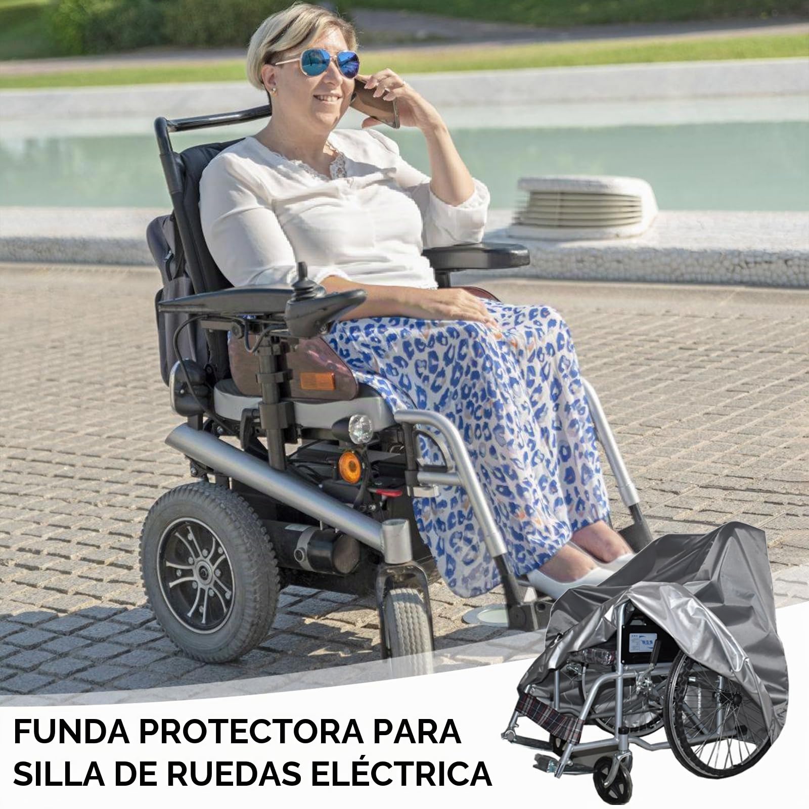 Funda impermeable para silla de ruedas, bicicleta, scooter, cubierta impermeable para sillas de ruedas eléctricas, funda protectora para silla de ruedas, resistente al viento, funda protectora Oxford