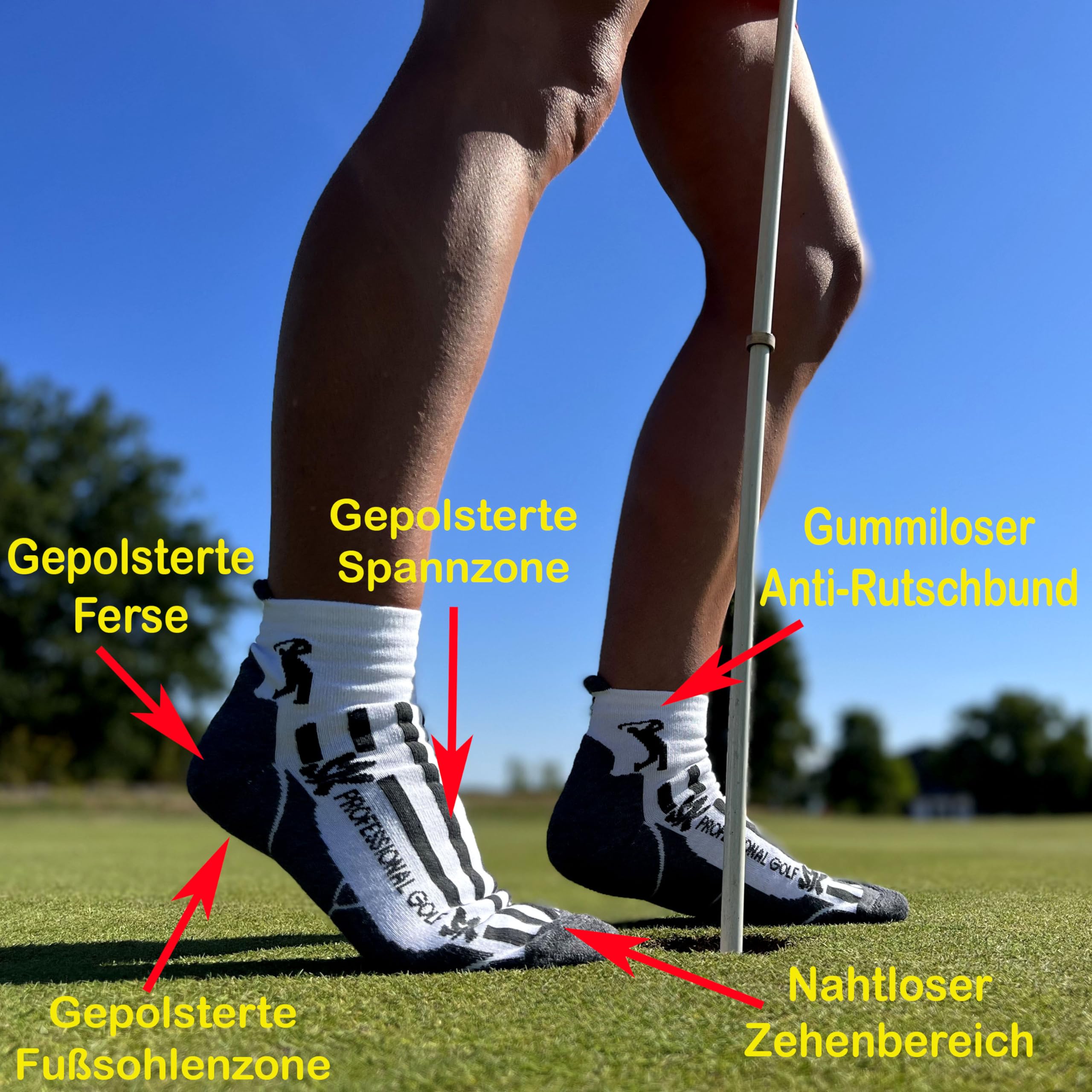 Golf Socken Sportsocken Herren Damen Golfsocken weiche gepolsterte Golfstrümpfe