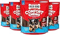 Vista 11 de Milk-Bone - Masticadores de confort, golosinas para perros sin piel cruda con textura masticable única y carne de vacuno real, 3 masticables