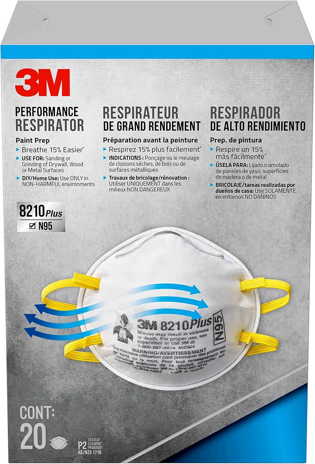 3M 8210 Plus Paint Sanding Dust Particulate N95 Respirator